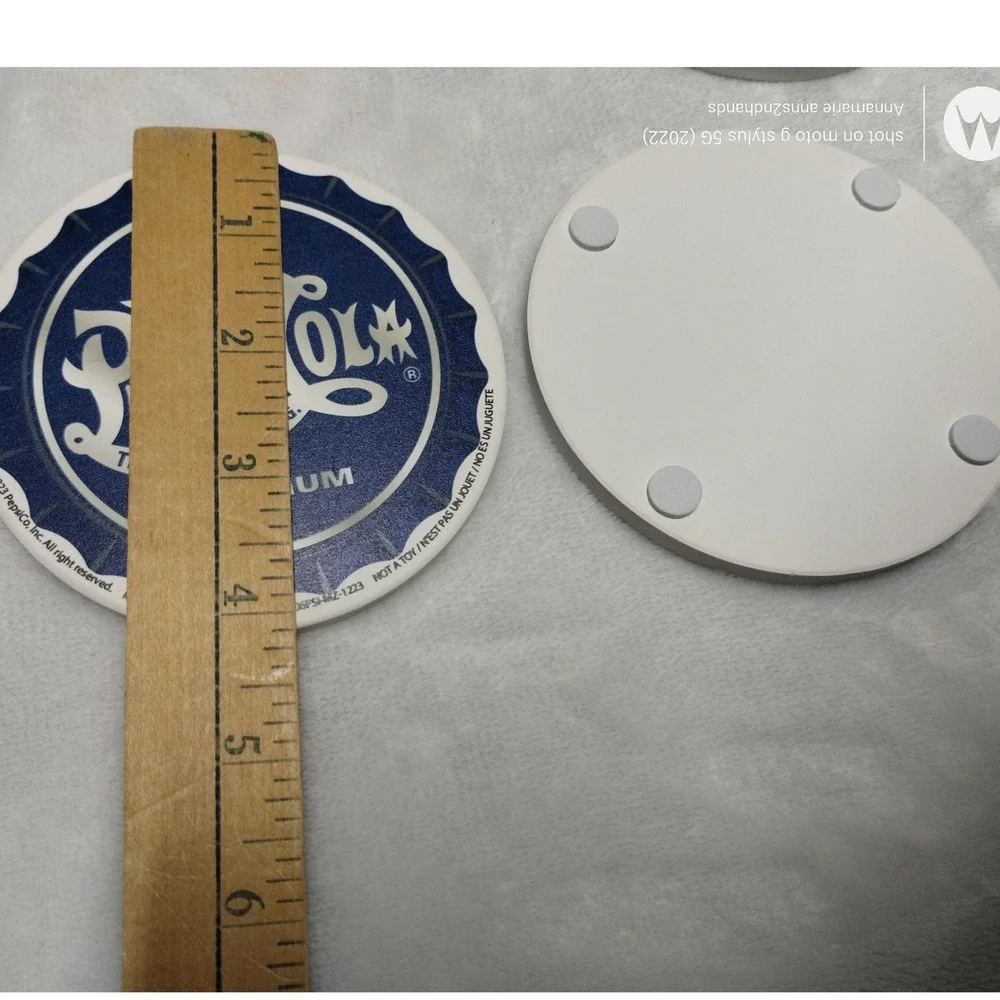 Pepsi Cola Ceramic Coaster Set of 4 Bottle Cap Style Retro Soda‎ Bar Decor